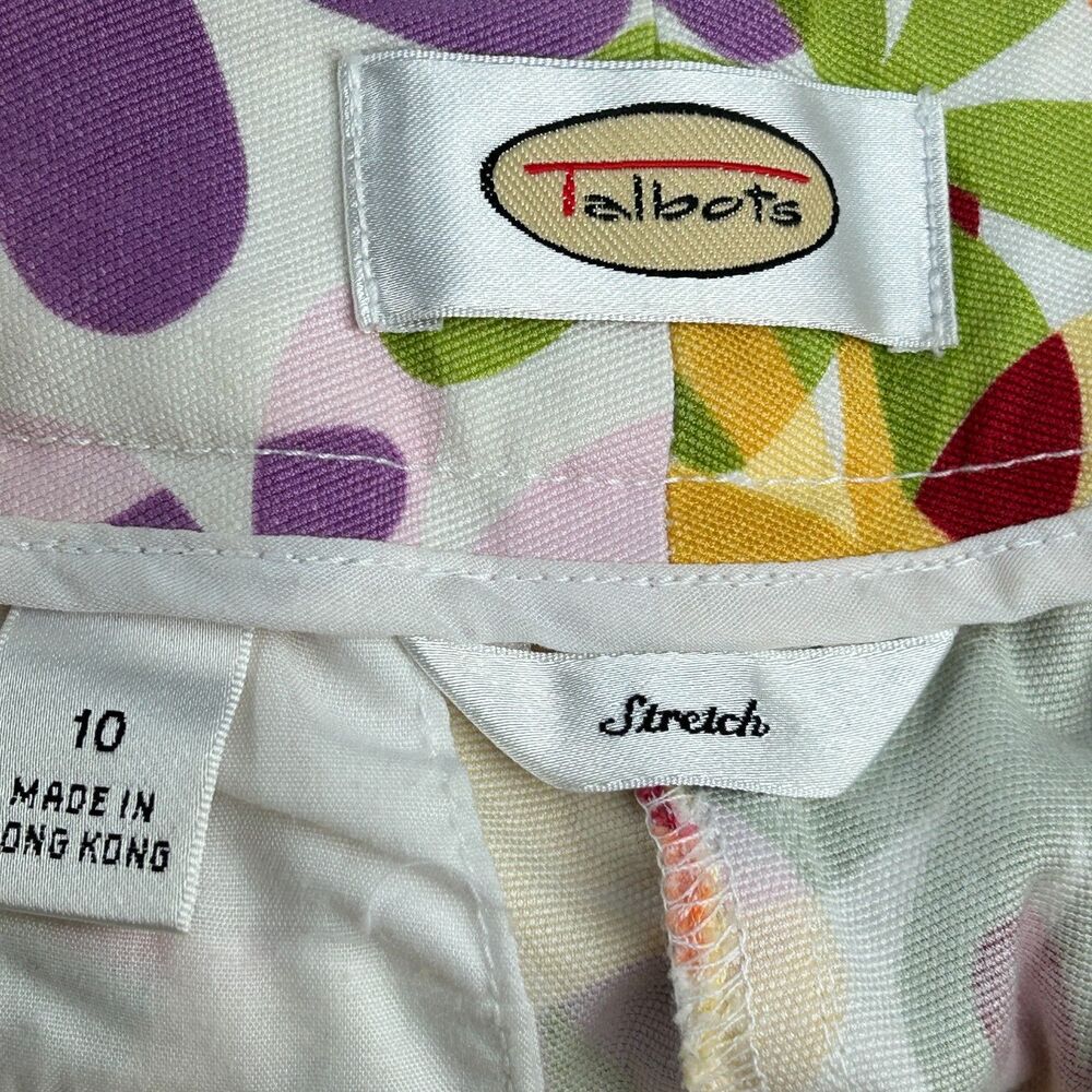 Talbots Flower Power Crazy Daisy Colorful Crop Dress Pants Size 10 - Picture 5 of 14